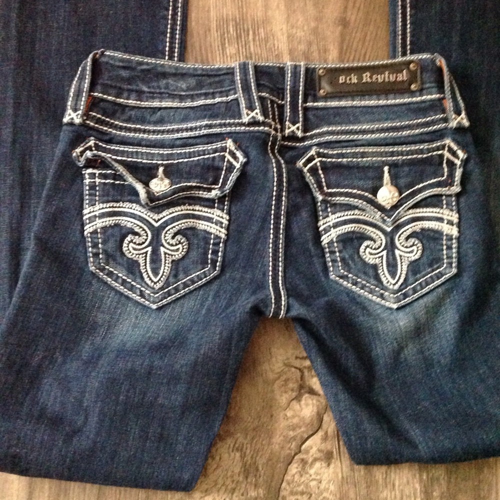 ROCK REVIVAL JEANS*ANNIE BOOT *size 26